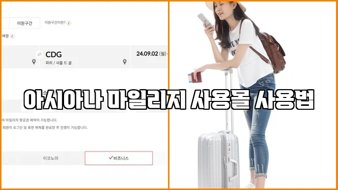 아시아나 마일리지 사용몰 사용법